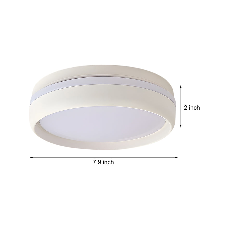 Modern Round LED Flush Mount Ceiling Light with Acrylic Shade for Bedroom Hallway and Living Room