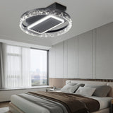 Nordic 19.7 Inch Low Profile Bladeless Ceiling Fan with Dimmable LED Light and 6 Speed Remote Control