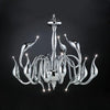24 Inch Modern Chrome Iron Candle Style Chandelier Lighting for Living Room