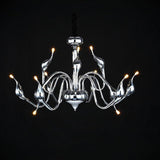 24 Inch Modern Chrome Iron Candle Style Chandelier Lighting for Living Room