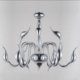 24 Inch Modern Chrome Iron Candle Style Chandelier Lighting for Living Room