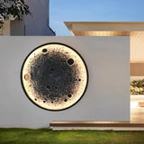 24 Inch Modern Round Moon Waterproof LED Outdoor Wall Light Fixture for Villa and Yard