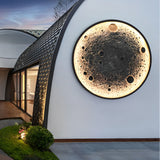 24 Inch Modern Round Moon Waterproof LED Outdoor Wall Light Fixture for Villa and Yard