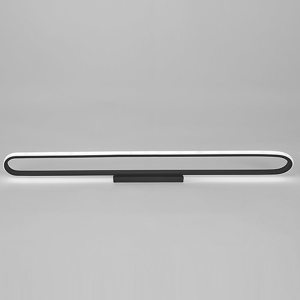 Modern 24 Inch Rectangular LED Flush Mount Ceiling Light and Wall Sconce in Black Finish