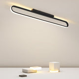 Modern 24 Inch Rectangular LED Flush Mount Ceiling Light and Wall Sconce in Black Finish