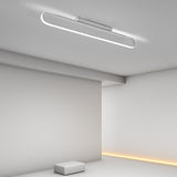 Modern 24 Inch Rectangular LED Flush Mount Ceiling Light and Wall Sconce in Black Finish