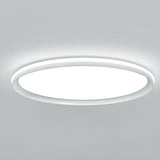 24 Inch Ultra Thin Round LED Flush Mount Ceiling Light Modern Dimmable White Aluminum Fixture