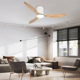 Modern 52 Inch Ceiling Fan with Dimmable LED Light and Remote 3 Blade Silent Motor Flush Mount