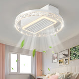 Nordic 19.7 Inch Low Profile Bladeless Ceiling Fan with Dimmable LED Light and 6 Speed Remote Control