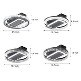 Nordic 19.7 Inch Low Profile Bladeless Ceiling Fan with Dimmable LED Light and 6 Speed Remote Control