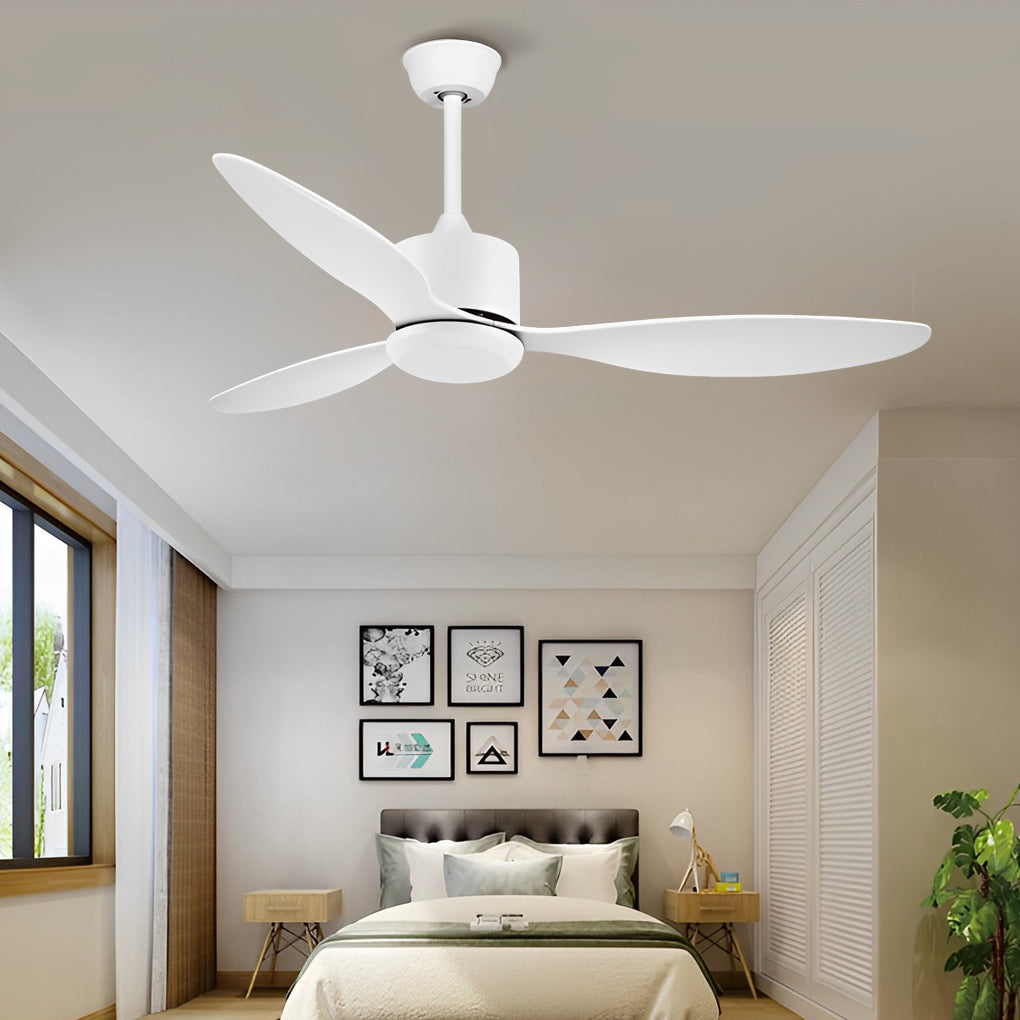 Modern 52 Inch Ceiling Fan with Dimmable LED Light and Remote 3 Blade Silent Motor Flush Mount