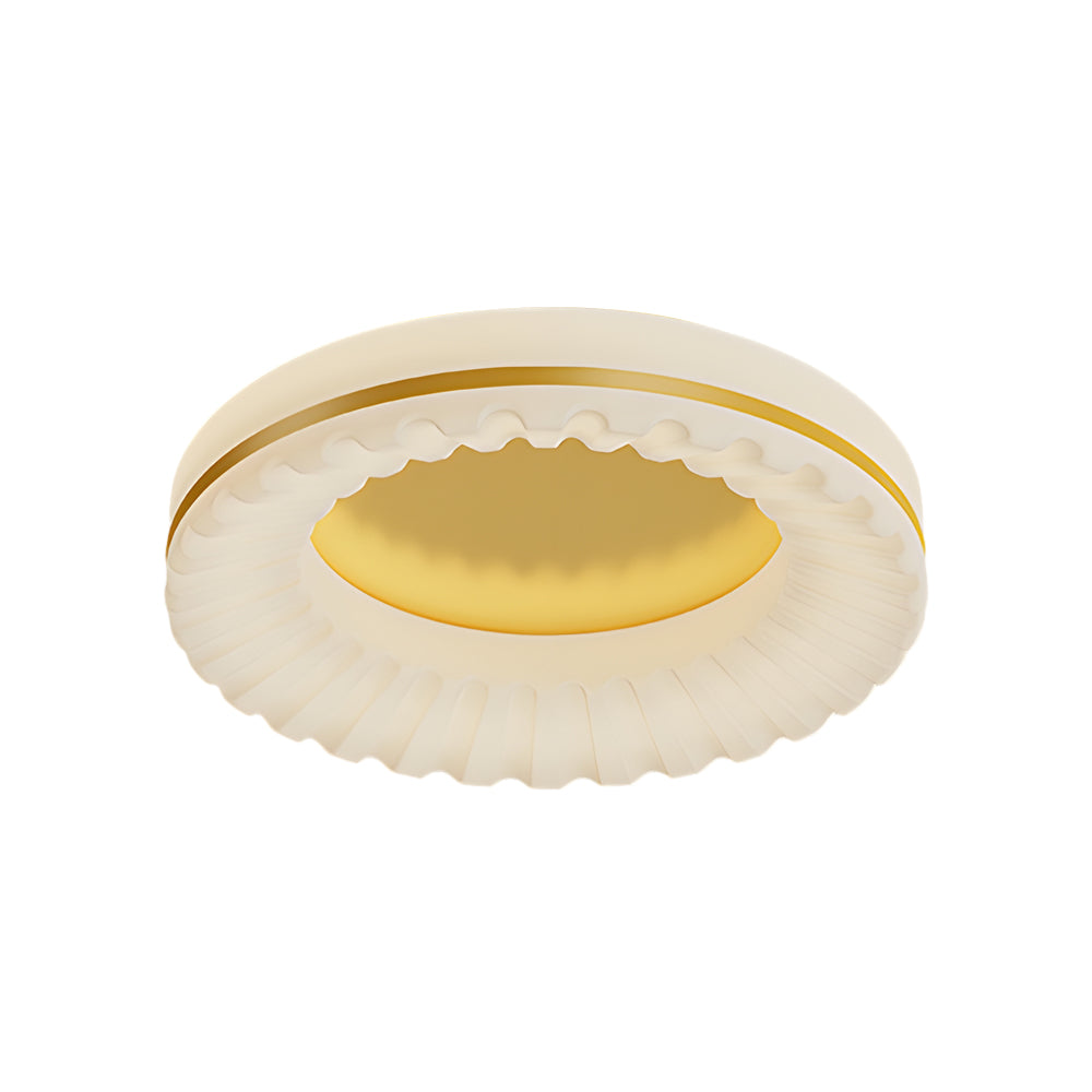 Modern Round LED Ceiling Light Fixture with Three Step Dimming Acrylic Flush Mount Lamp for Bedroom