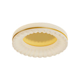 Modern Round LED Ceiling Light Fixture with Three Step Dimming Acrylic Flush Mount Lamp for Bedroom