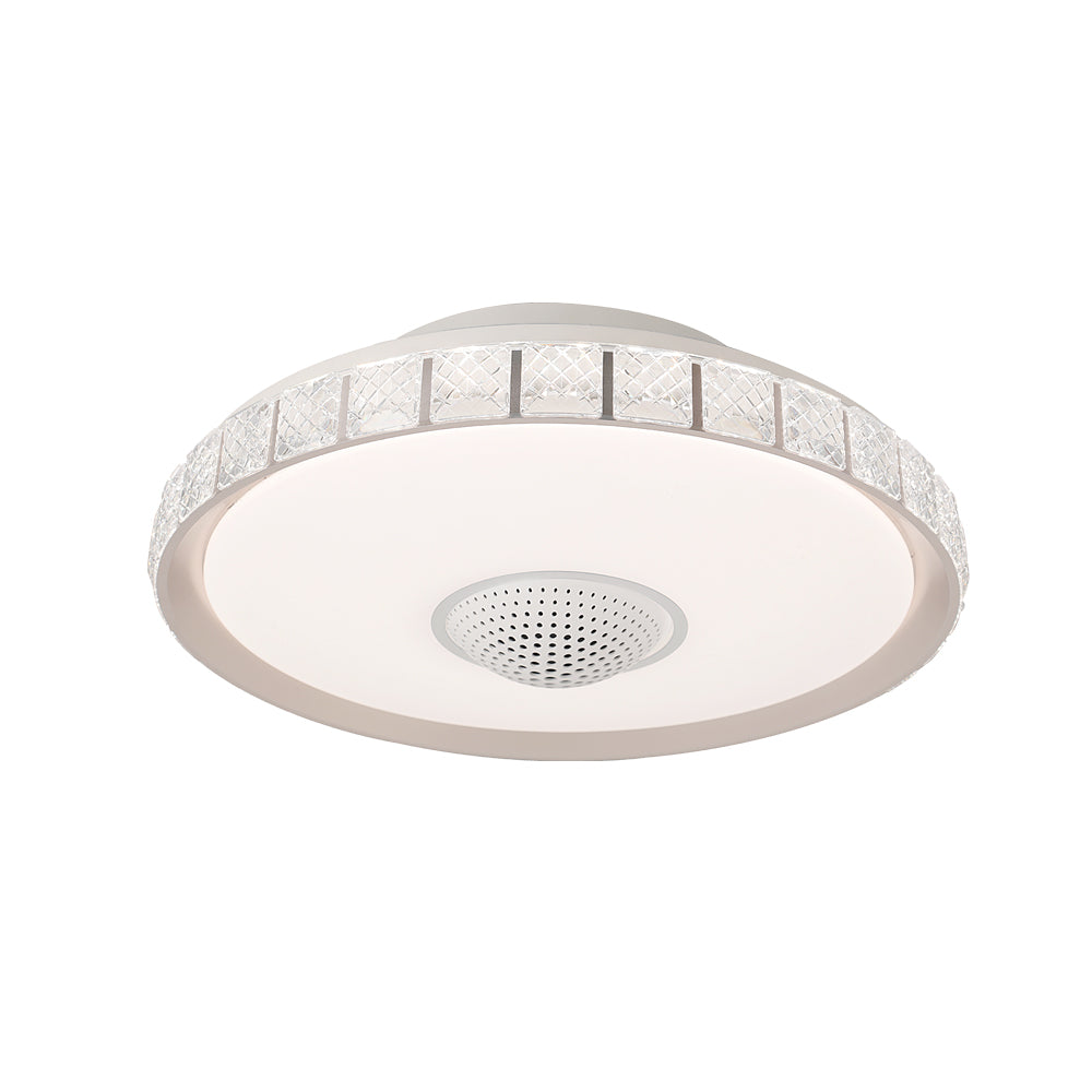 Modern 20 Inch Flush Mount Bladeless Ceiling Fan with Integrated LED Lighting and Remote Control