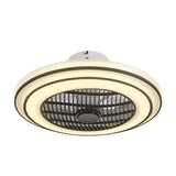 20 Inch Modern Bladeless Ceiling Fan with LED Light Quiet Flush Mount Enclosed Fan for Low Ceilings