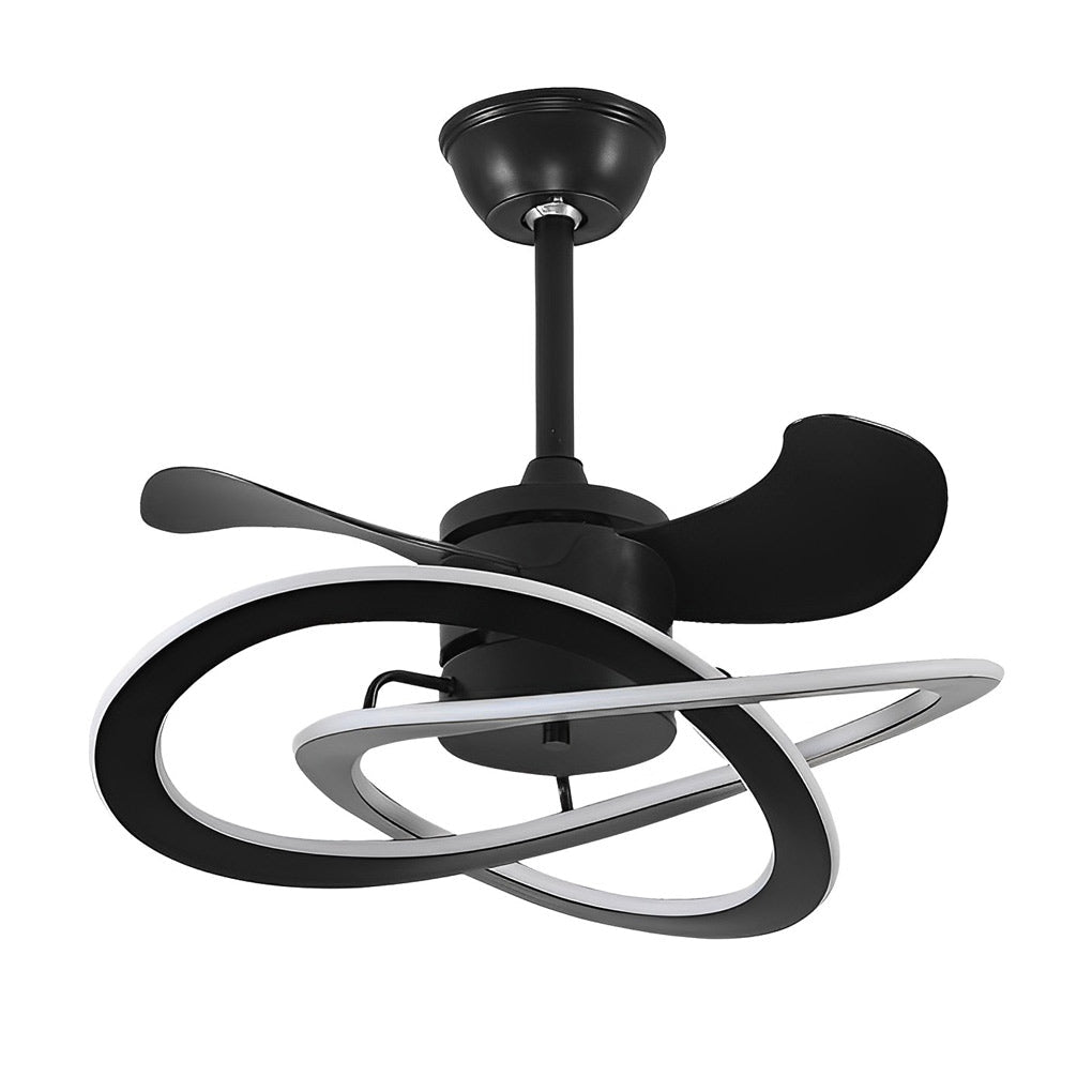Modern Waves Flower Bladeless Ceiling Fan with LED Lighting Mute Timing Nordic Creative Chandelier Fan