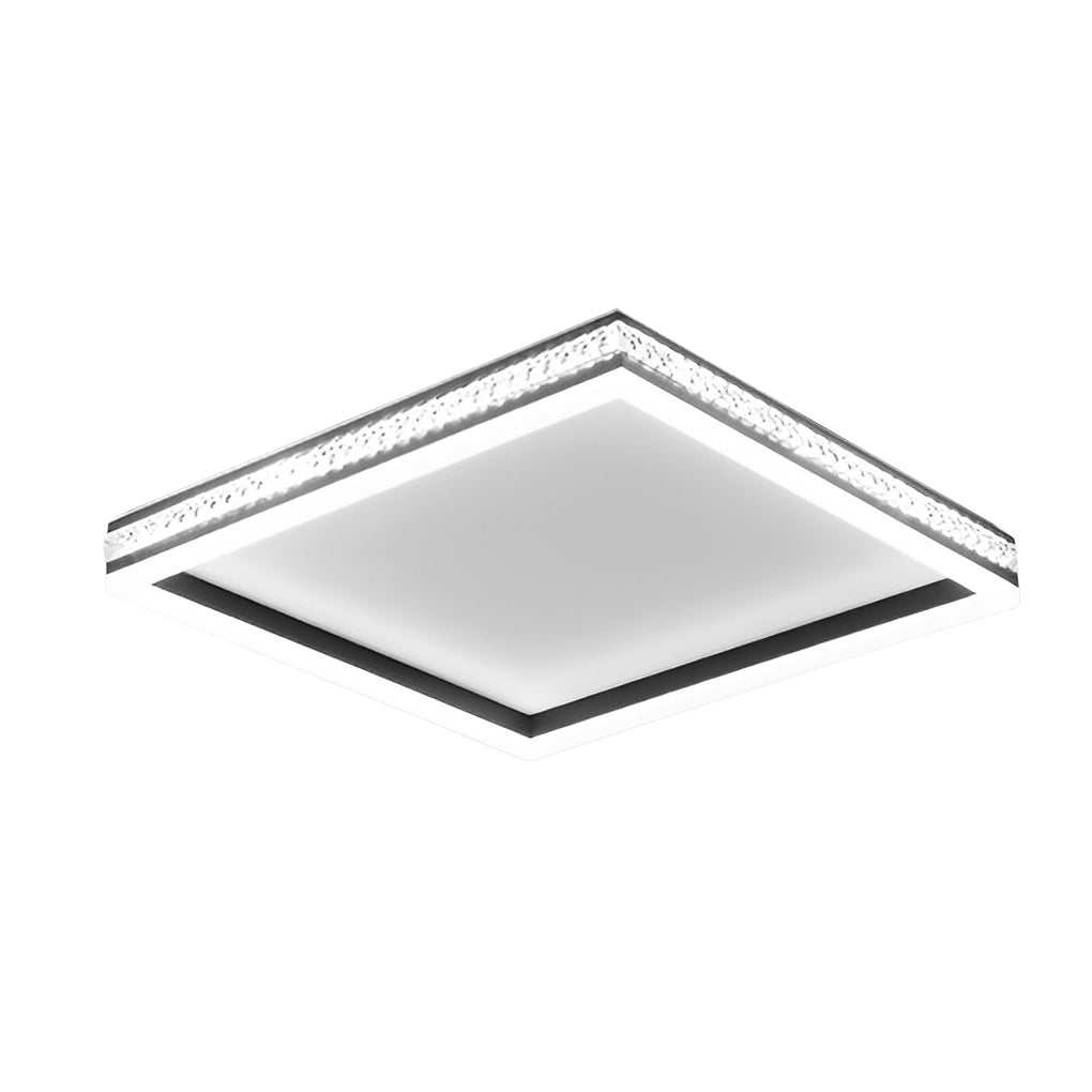 Modern Geometric LED Flush Mount Ceiling Lamp with Remote Dimming and Stepless Control