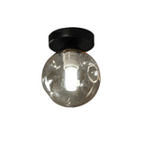 Modern Nordic Amber Glass Semi Flush Mount Ceiling Light for Corridor and Hallway