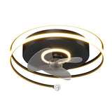Modern 20 Inch Low Profile Bladeless Ceiling Fan with Dimmable LED Light for Bedroom and Dining Room