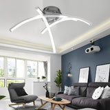 Modern Geometric 3 Line LED Ceiling Light White Flush Mount Chandelier for Bedroom and Living Room
