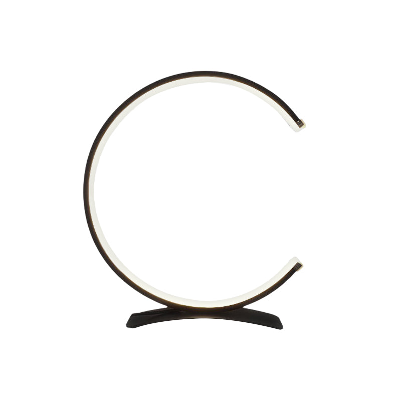 Modern Nordic 3/4 Circle LED Table Lamp with Touch Control Three Color Modes