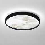 Circular Moon Inspired LED Ceiling Light Modern Flush Mount with Adjustable Color