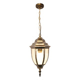 European Style Outdoor Aluminum Pendant Light Waterproof Glass Hanging Chandelier for Garden Porch