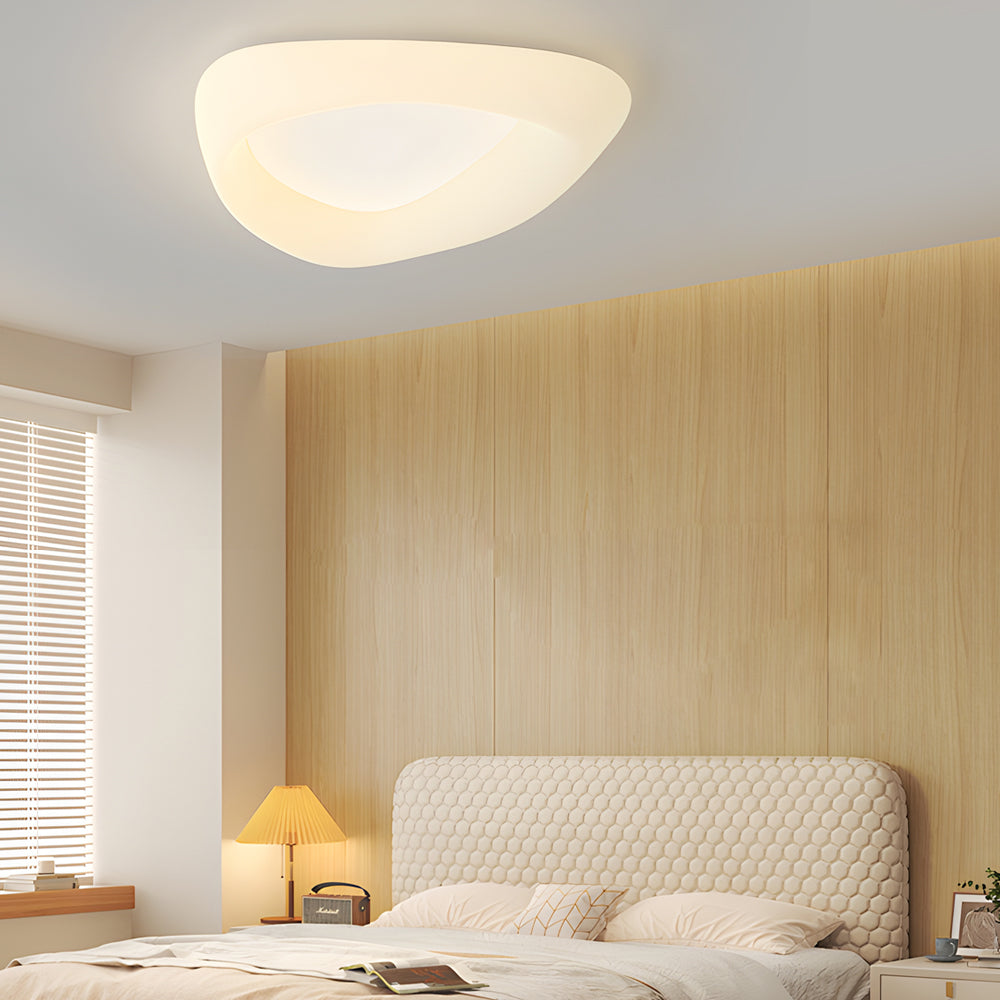 Modern Cobblestone LED Flush Mount Ceiling Light with Three Step Color Dimming