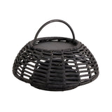Hand Woven Rope Rattan Waterproof LED Solar Outdoor Chandelier for Garden and Terrace