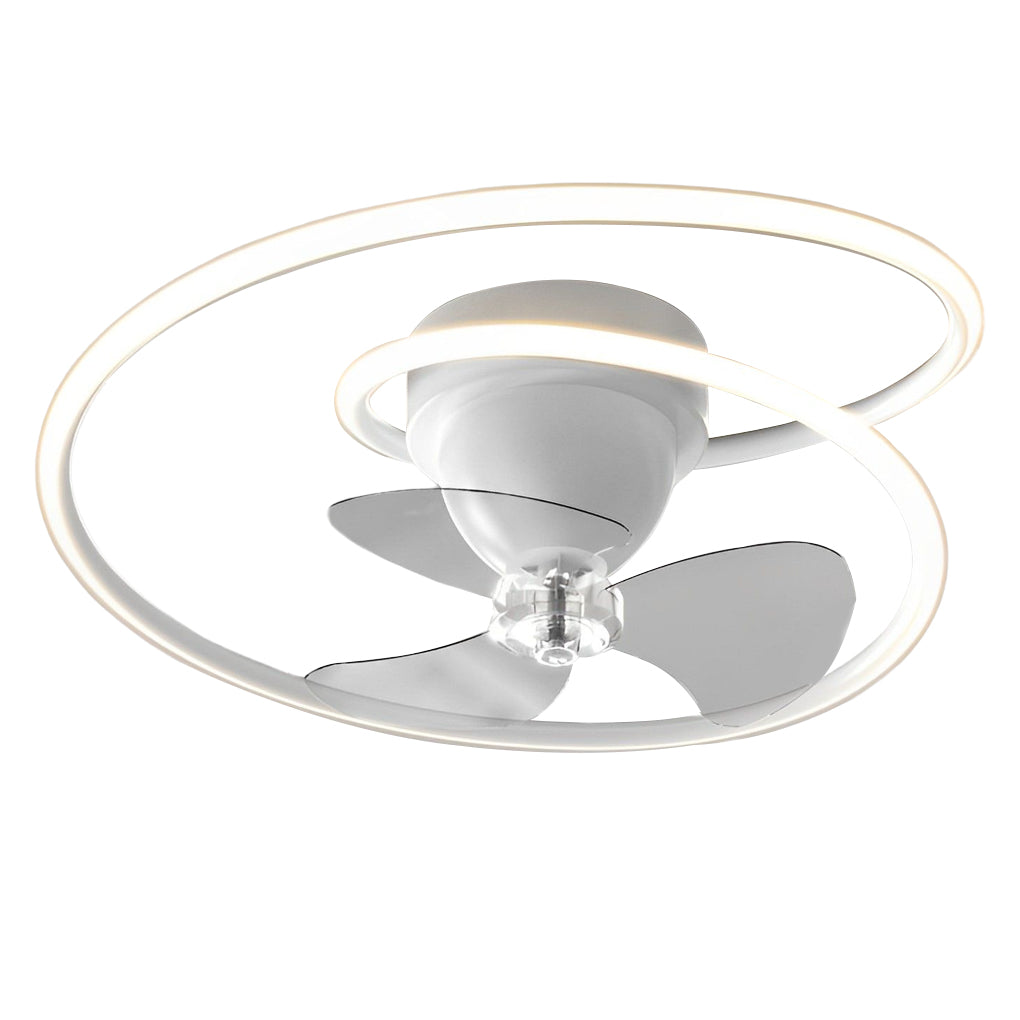 20 Inch Modern LED Ceiling Fan with 360 Degree Rotation Smart Dimmable Light for Bedroom