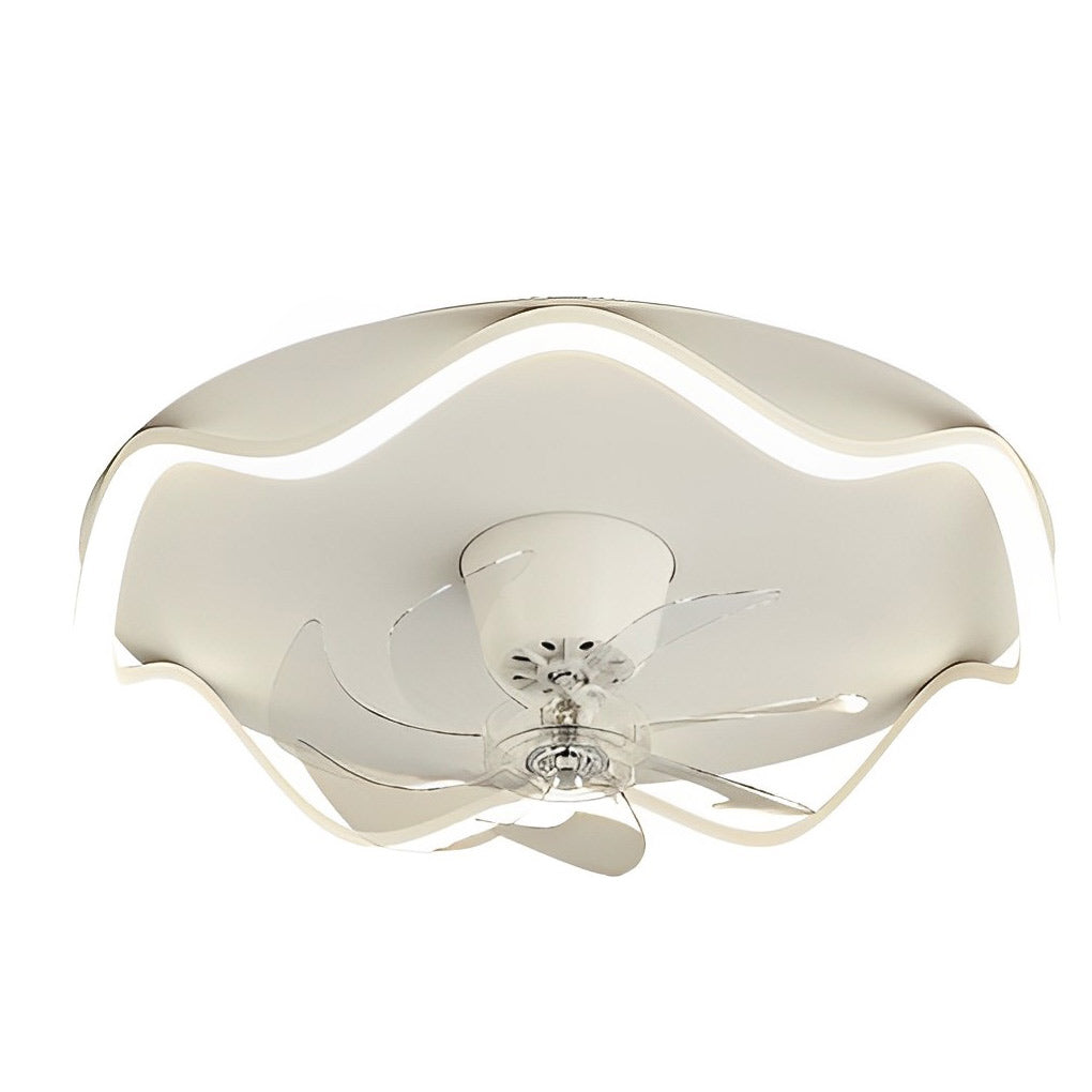 Modern 20 Inch Bladeless Ceiling Fan with 360 Degree Oscillating LED Light and Remote Control