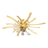 Modern Floral Acrylic Ceiling Fan with Three Step Dimming Light for Bedroom and Dining Room