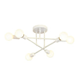 Modern 6 Light Sputnik Semi Flush Mount Ceiling Fixture with Rotatable Iron Arms 22 Inch