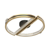 Modern Geometric Semicircle LED Ceiling Light Fixture with Three Step Dimming and Ring Design