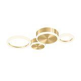 Contemporary Gold LED Flush Mount Ceiling Light Ring Circle Fixture for Living Room Bedroom