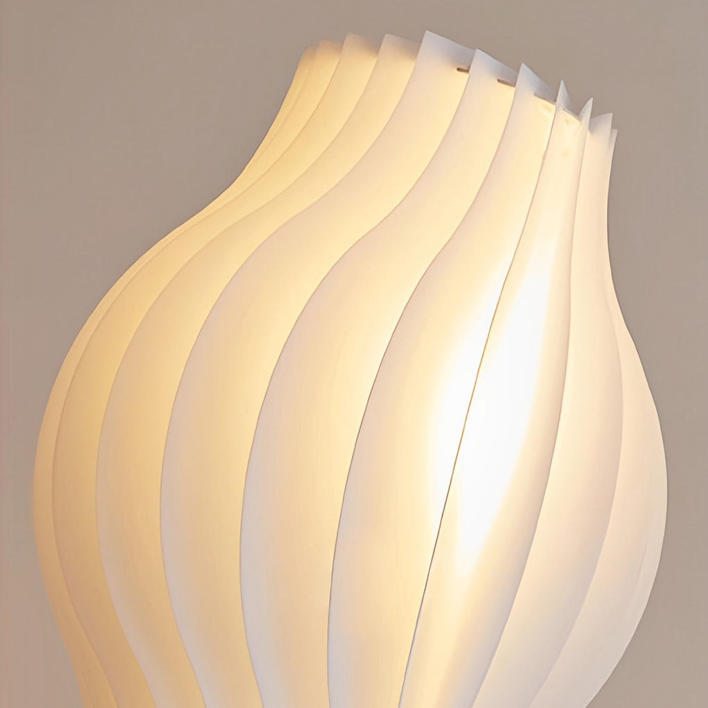 Sculptural Wavy LED Floor Lamp with White Acrylic Shades and Foot Pedal Control