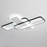 Geometric Overlapping Square LED Ceiling Light Modern Nordic Flush Mount Dimmable Chandelier