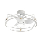 24 Inch Modern Flush Mount Ceiling Fan with Dimmable LED Light and Remote Control