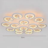 Modern White Flower LED Ceiling Light Dimmable Flush Mount Nordic Bedroom Fixture