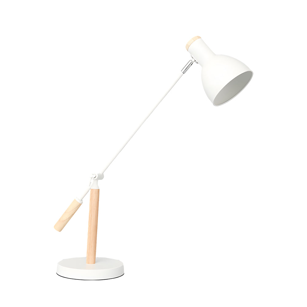 Modern Wood and Iron Adjustable Desk Lamp for Reading and Office Spaces