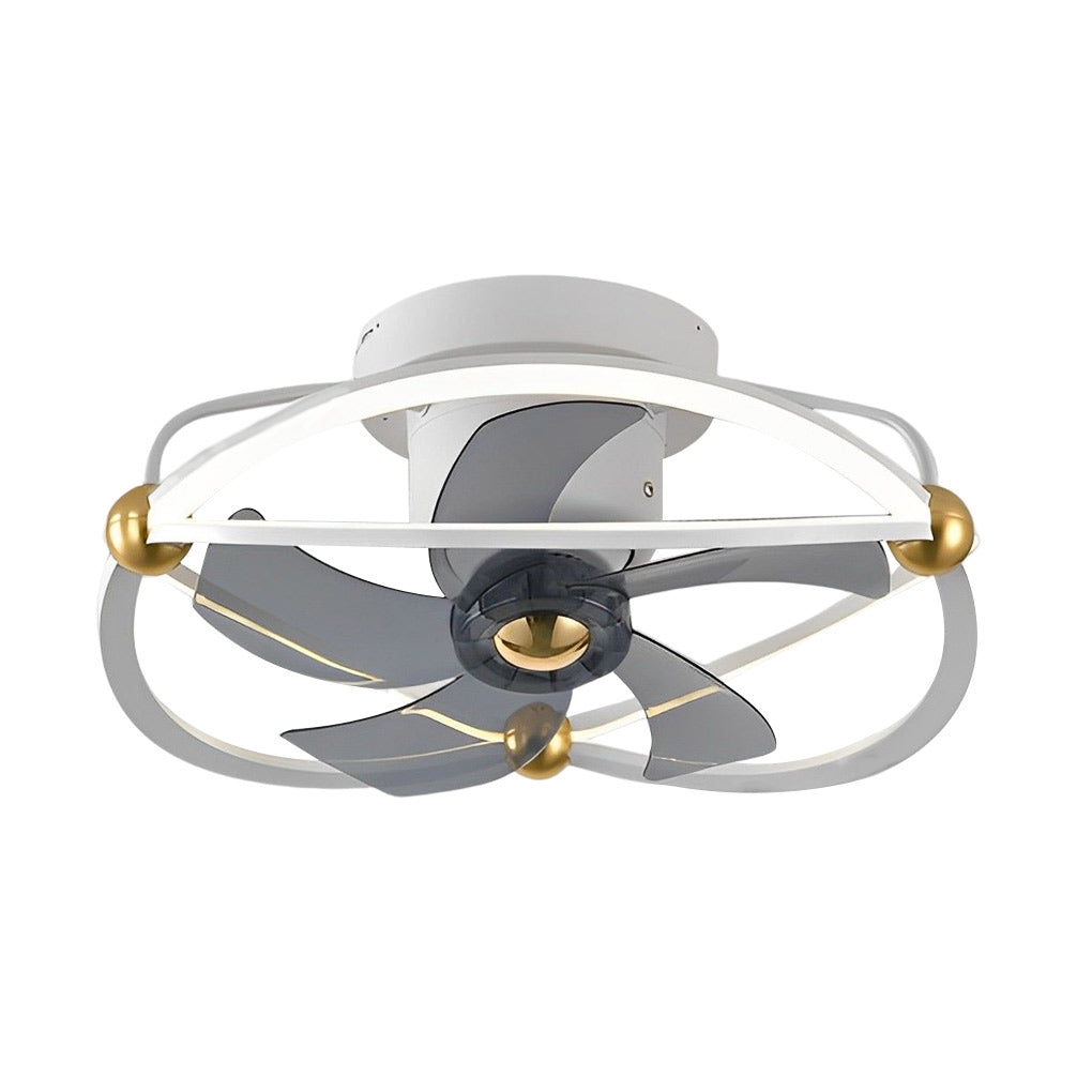 Modern Bladeless Ceiling Fan with Dimmable LED Light and Remote Control for Low Ceilings