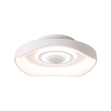 20 Inch Low Profile Flush Mount Bladeless Ceiling Fan with Dimmable LED Light and Remote