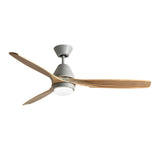 52 Inch Nordic Modern Ceiling Fan with Light and Remote Control 3 Wood Blades 6 Speed DC Motor
