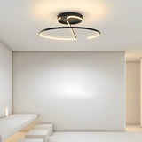Modern 16 Inch Wire Inspired Round LED Semi Flush Mount Ceiling Light in Black or White