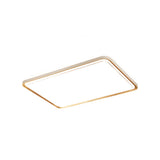 Modern Rectangular LED Flush Mount Ceiling Light Dimmable Gold Geometric Fixture for Living Room