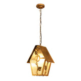 Bronze Outdoor Chandelier Waterproof Glass Pendant Light for Cabin Porch and Garden Illumination