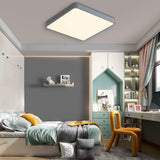 Minimalist Square LED Flush Mount Ceiling Light Modern PVC Metal Fixture for Bedrooms