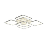 Modern Square Geometric LED Flush Mount Ceiling Light with Remote Control Stepless Dimming