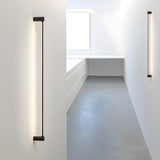 Rotatable Modern Black LED Linear Ceiling Light Fixture for Hallway and Living Room
