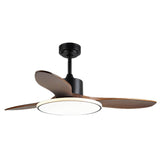 Modern Nordic Wood Ceiling Fan with Dimmable LED Light and Remote 48 Inch Quiet Reversible Motor